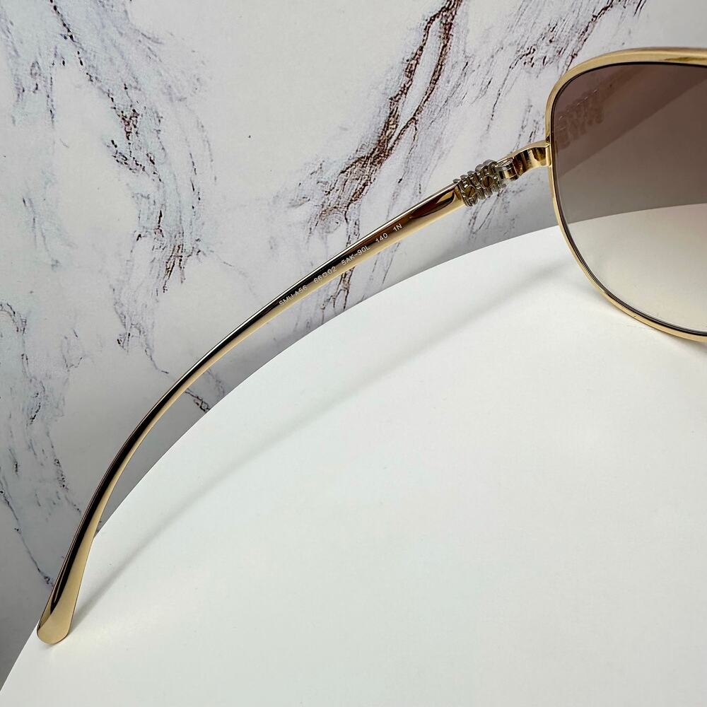 New MIU MIU Sunglasses MU A56S 5AK90L Gold Brown Gradient Metal Pilot Aviator - Picture 14 of 16